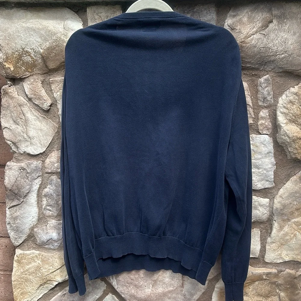 Polo Ralph Lauren Navy V-neck Sweater Pony Logo Pima Cotton Men’s XXL